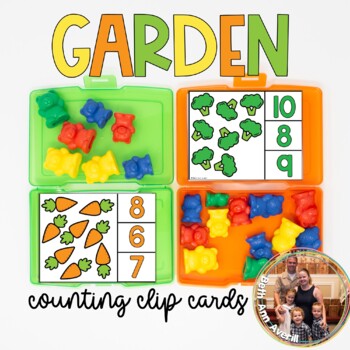 Garden Counting Clip Cards with Vegetables