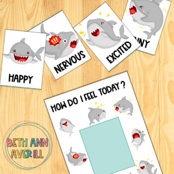 Identifying Feelings and Emotions with Sharks Activity Shark week Check In Chart