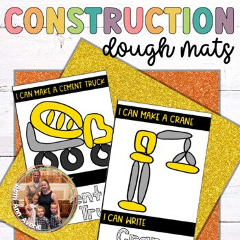 Construction Play Dough Mats for Preschoolers Fine Motor Skills Activity