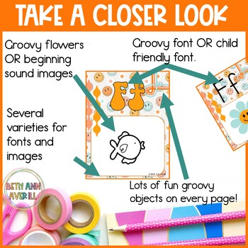 Groovy Alphabet Posters Classroom Decor Retro Groovy Boho Classroom Posters