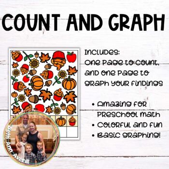 Autumn Count and Graph Math Game for Preschoolers