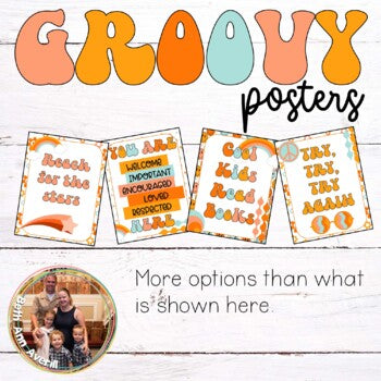 Groovy Boho Retro Posters Classroom Decor