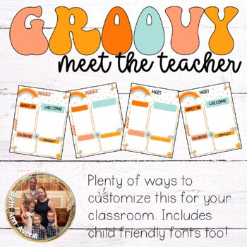 Meet the Teacher Groovy Boho Retro Classroom Decor