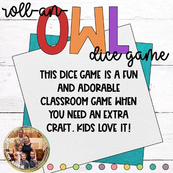 Roll an Owl Game Winter Dice Game Build an Owl Craft Activity