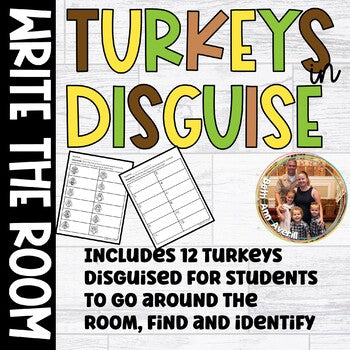 Turkey In Disguise Thanksgiving Write the Room for Fall