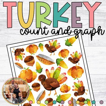 Thanksgiving Math Count and Graph Game for Preschoolers