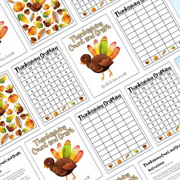 Thanksgiving Math Count and Graph Game for Preschoolers