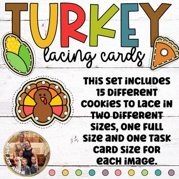 Thanksgiving Cookies Lacing Cards for Preschoolers