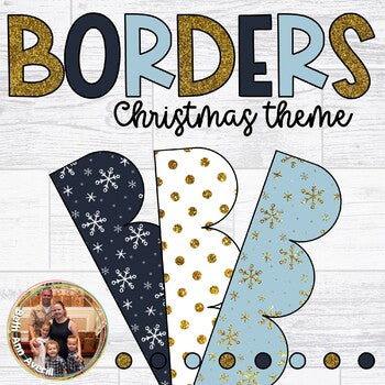 Winter Bulletin Board Borders Navy and Gold Classroom Decor