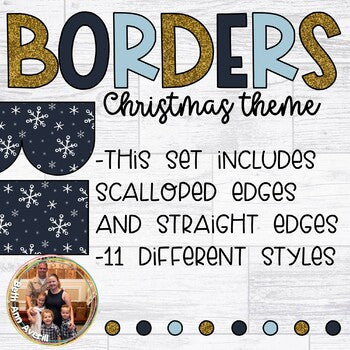 Winter Bulletin Board Borders Navy and Gold Classroom Decor