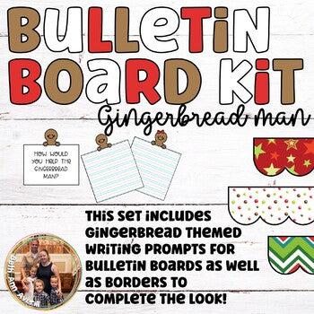 Gingerbread Man Bulletin Board Writing Center Activity and Borders