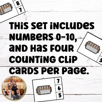 Gingerbread Man Counting Matching Numbers Clip Cards