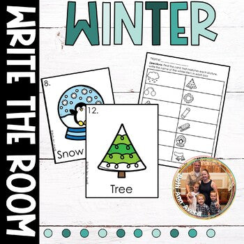 Winter Write the Room Kindergarten Writing Center December Write the Room