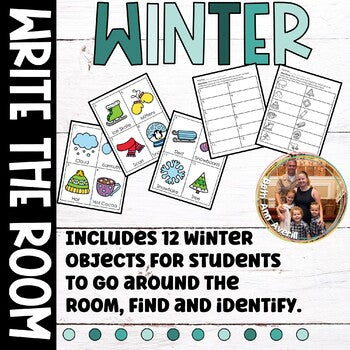 Winter Write the Room Kindergarten Writing Center December Write the Room