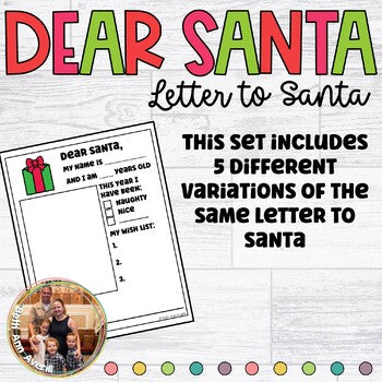 Christmas Letter to Santa Writing Paper with Picture Box