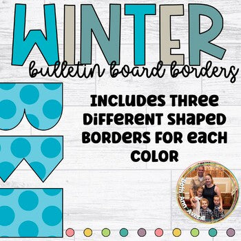 Winter Bulletin Board Borders Blue and Beige
