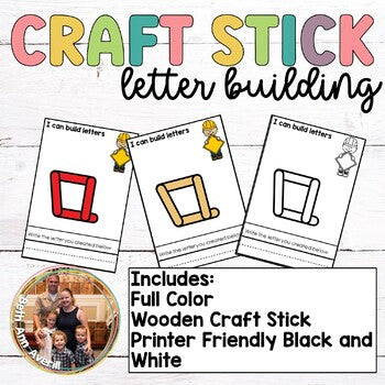 Lower Case Alphabet Letter Building with Craft Sticks
