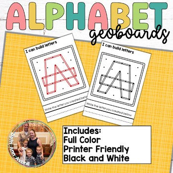 Geoboard Task Cards Uppercase Alphabet