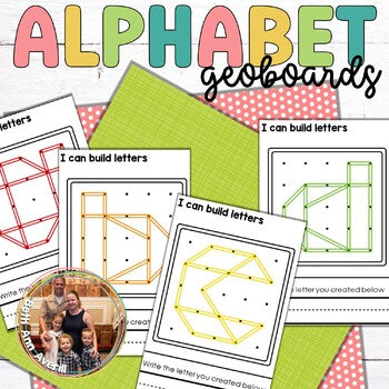 Geoboard Task Cards Lowercase Alphabet