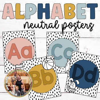 Neutral Boho Alphabet Posters Classroom Decor