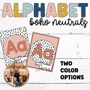 Neutral Boho Alphabet Posters Classroom Decor