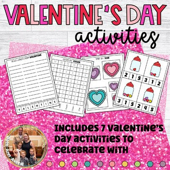 Valentine's Day Fun Packet Math Activities for February Math Centers