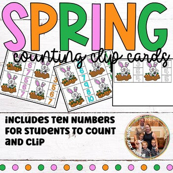 Spring Bunnies Counting Clip Cards