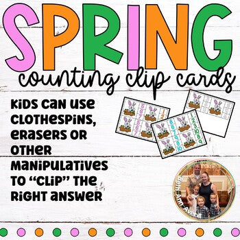 Spring Bunnies Counting Clip Cards