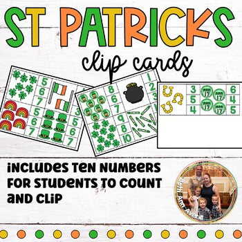 St Patrick's Day Counting Clip Cards