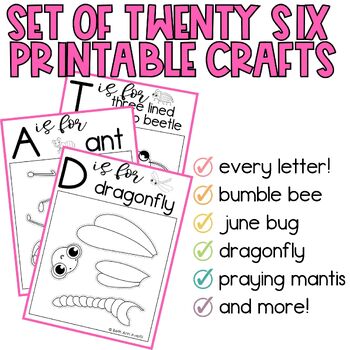 Letter Crafts Insect and Bug Printable Alphabet Craft