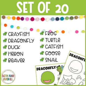 Pond Animals Cut and Paste Activities Spring Crafts for Pond Life in Primary