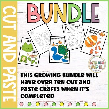 Cut and Paste Craft Activity Bundle for Centers Including Spring and Ocean