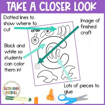 Alphabet Letter Crafts Cut and Paste Create Your Own Alphabet Book Gift