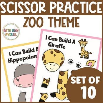 Zoo Cut and Paste Spring Safari Crafts Zoo Animal Printable Worksheets