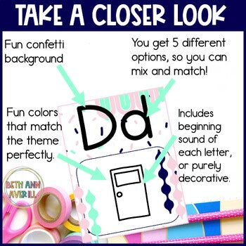 Navy Mint Alphabet Posters Classroom Decor