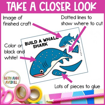 Shark Craft Cut and Paste Craft for Shark Activities and Shark Week Craft