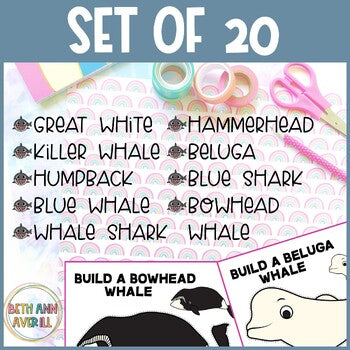 Shark Craft Cut and Paste Craft for Shark Activities and Shark Week Craft