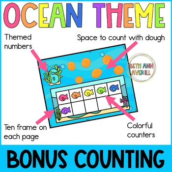 Ocean Counting Play Dough Mats Fine Motor Activities for Math in Kindergarten