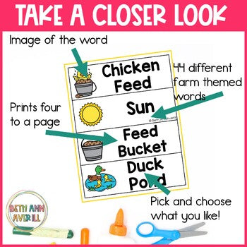Farm Word Wall Tracing Words Worksheets