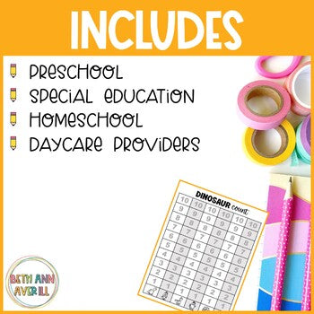 Dinosaur Activities Math Count and Graph Shapes Game for Preschoolers