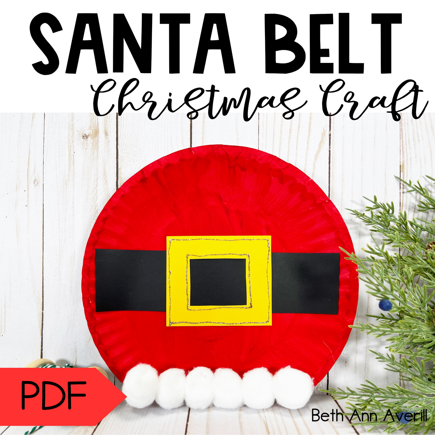 Paper Plate Santa Belt