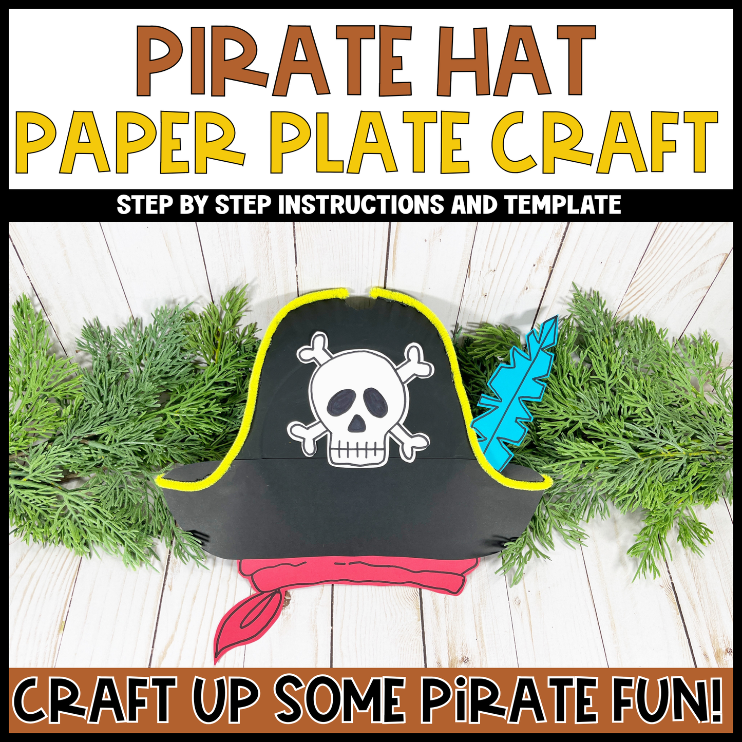 Pirate Paper Plate and Paper Cup Craft Bundle