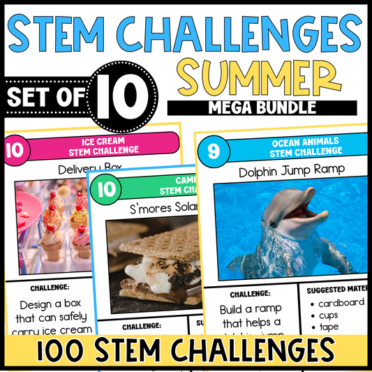 Summer STEM Challenges Bundle | 10 Themed STEM Activities | Science Centers