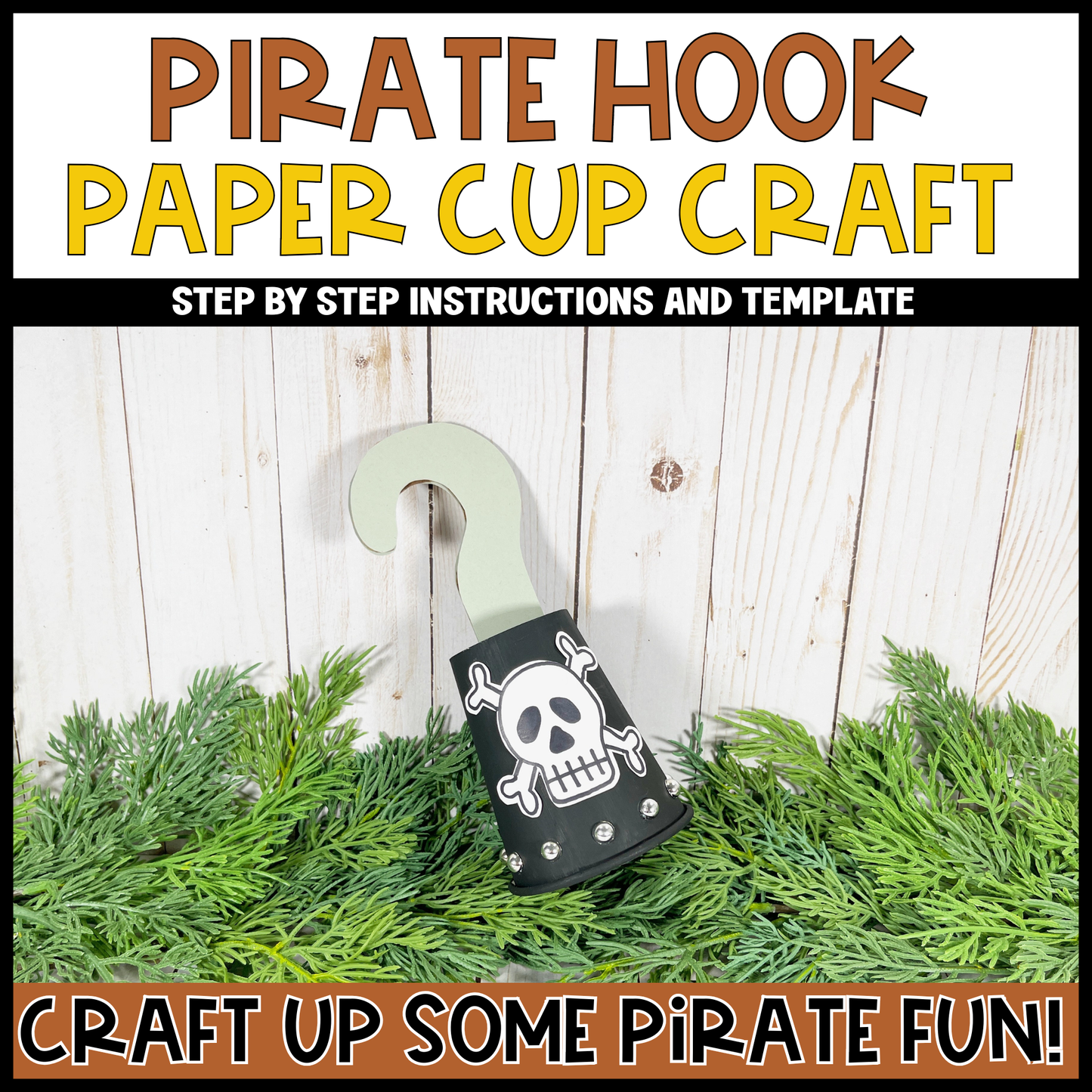 Pirate Paper Plate and Paper Cup Craft Bundle