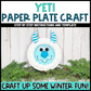 Yeti Paper Plate Craft