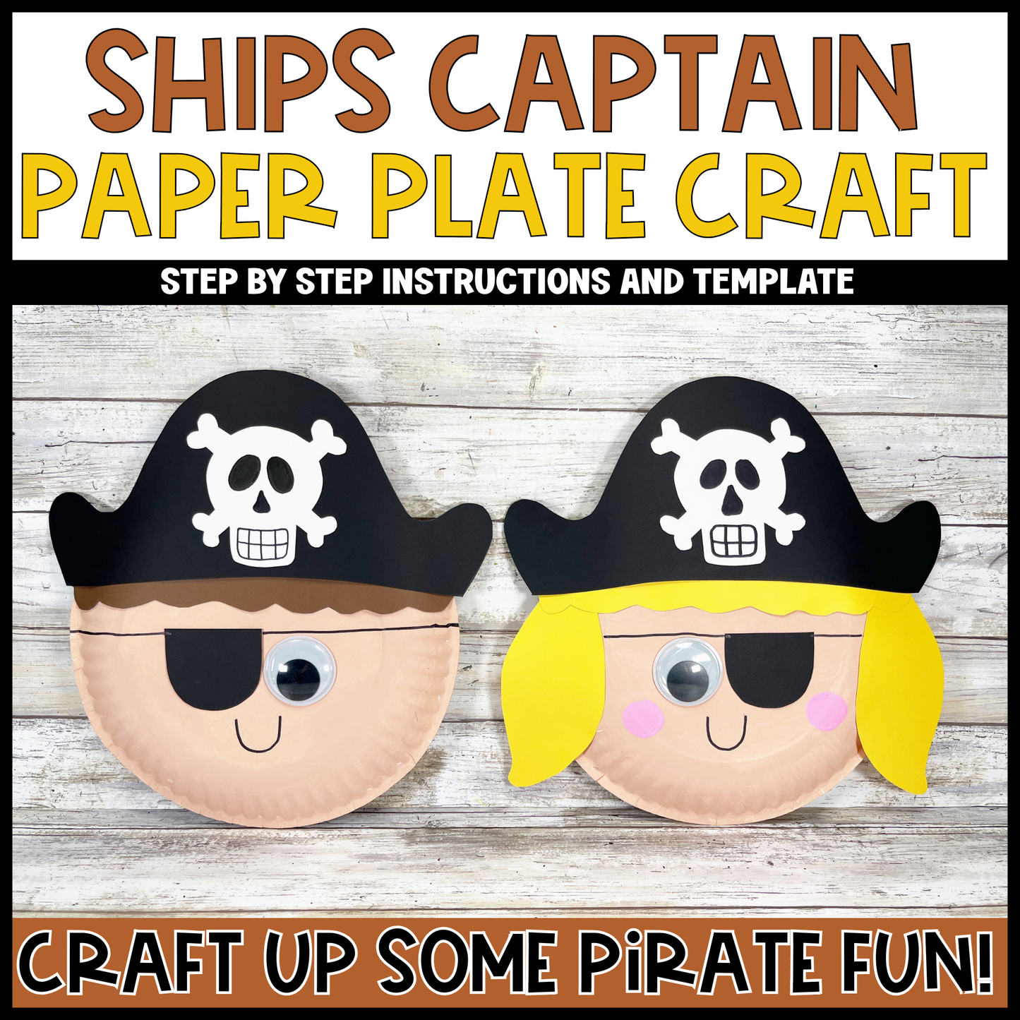 Pirate Paper Plate and Paper Cup Craft Bundle