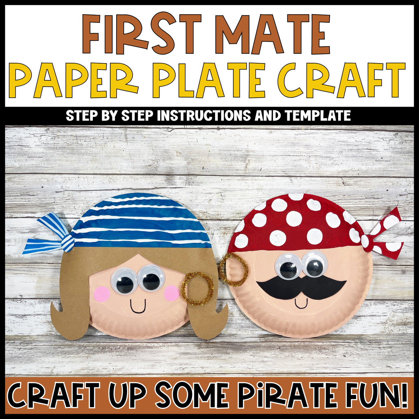 Pirate Paper Plate and Paper Cup Craft Bundle