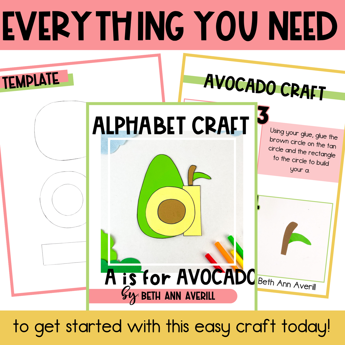Letter a is for avocado craftivity letter of the week Alphabet Craft