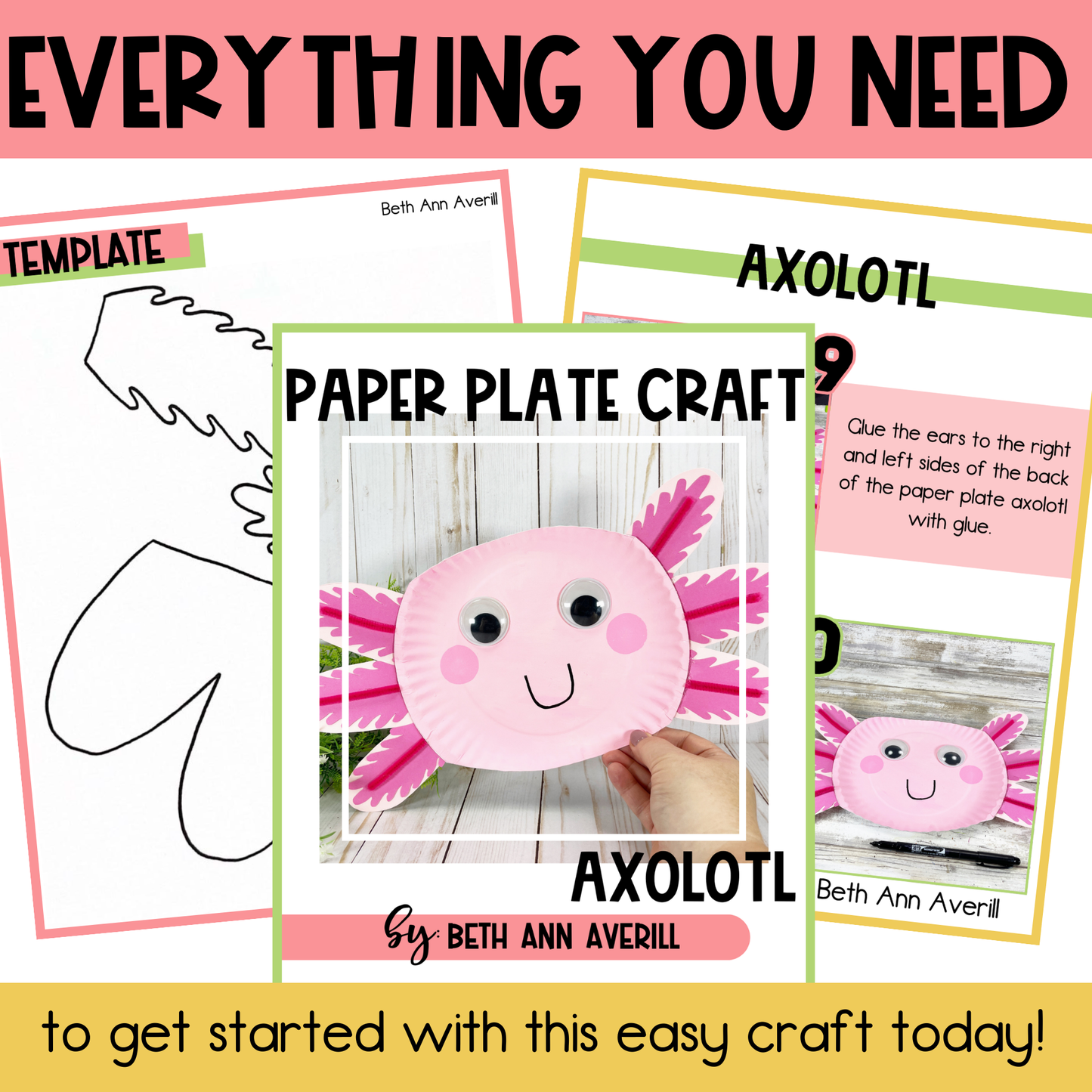 Axolotl Paper Plate Craft