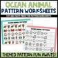 Ocean Animal Pattern Worksheets Cut and Paste Patterns